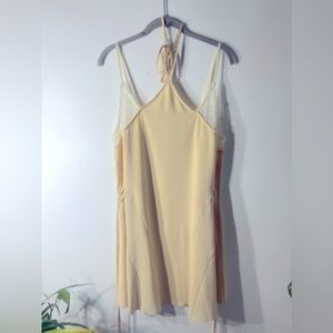 ZARA - Cream Skater Slip Dress with Lace detail - XL - NWT
